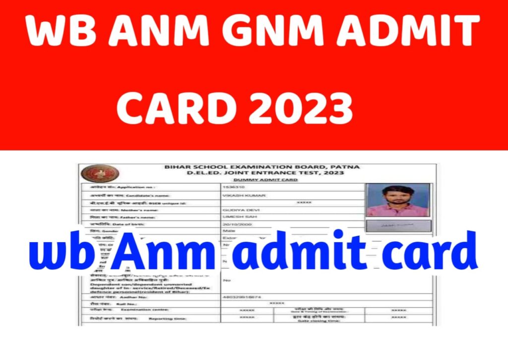 Wb Anm Gnm Admit Card